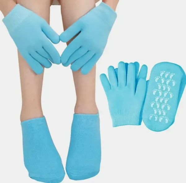 Moisturizing Treatment Mittens & Socks (4 PCS/Blue)