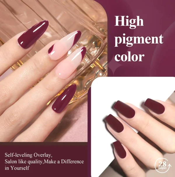 Gel Manicure Lacquer, 15ml Maroon Shade