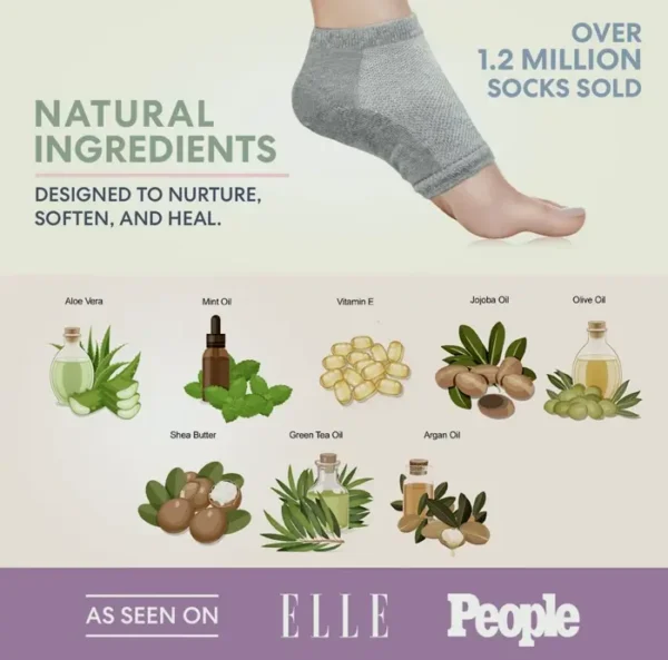 Hydrating Heel Socks for Dry Heels - 2 Pairs