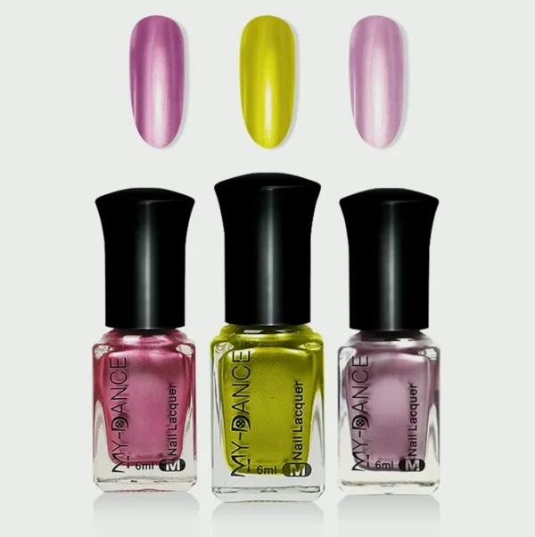 3 Shades Reflective Shiny Nail Polish Set