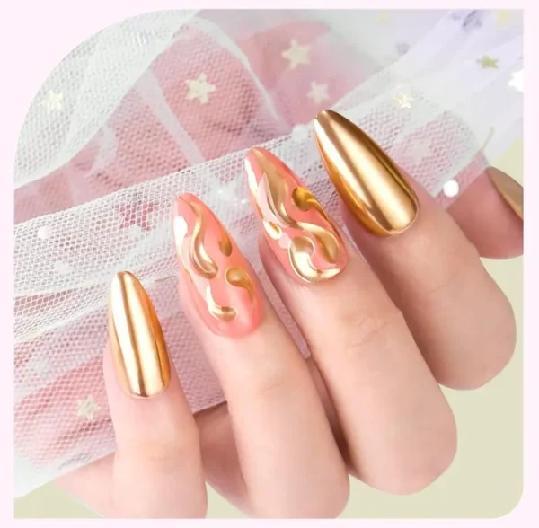 Makartt's Chrome Nail Powder Kit - Ten Colors, Metallic Effect