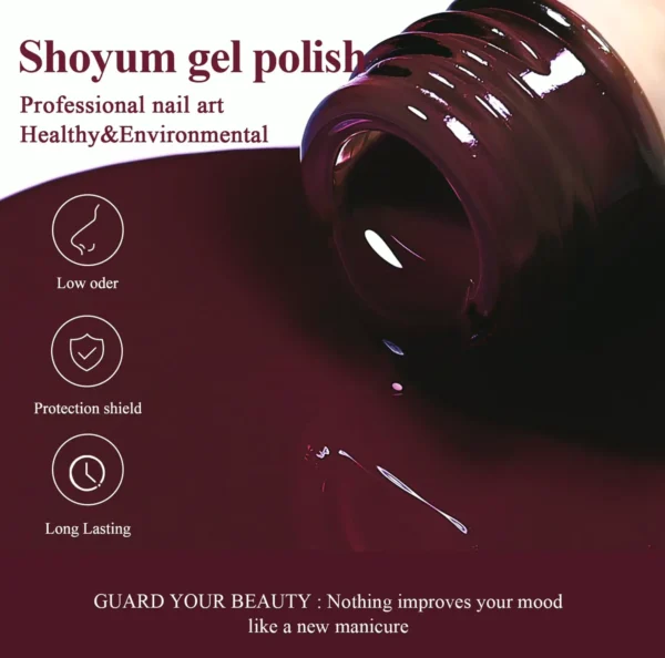 Gel Manicure Lacquer, 15ml Maroon Shade