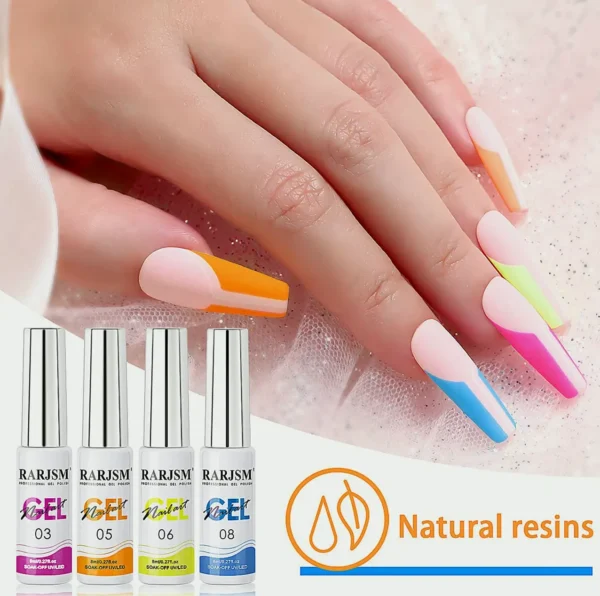 Manicure Polish Set - 12 Neon Colors Including Glitter