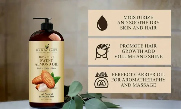 Natural Sweet Nut Oil - 16 fl oz - Perfect for Body & Hair