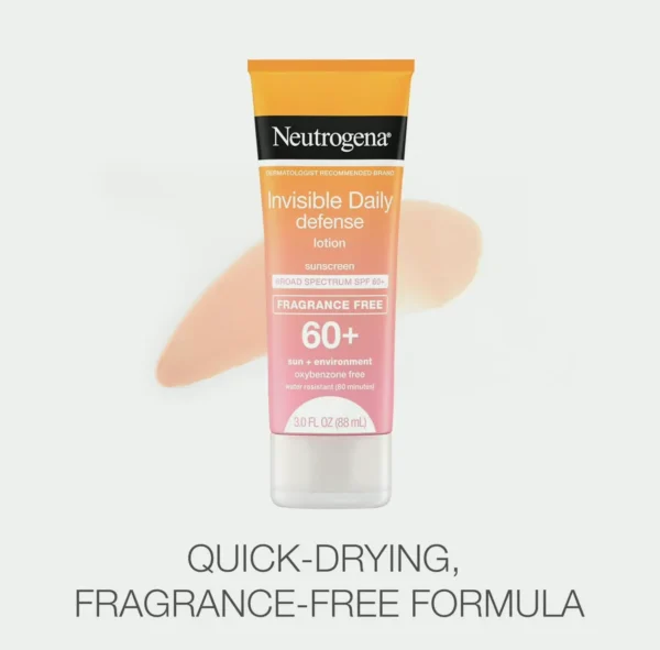 Neutrogena Invisible SPF 60+ Sunscreen Cream, Oxybenzone-Free