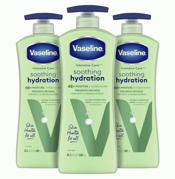 Vaseline's Intensive Care Moisturizing Body Lotion with Aloe (20.3 oz, Pack of 3)