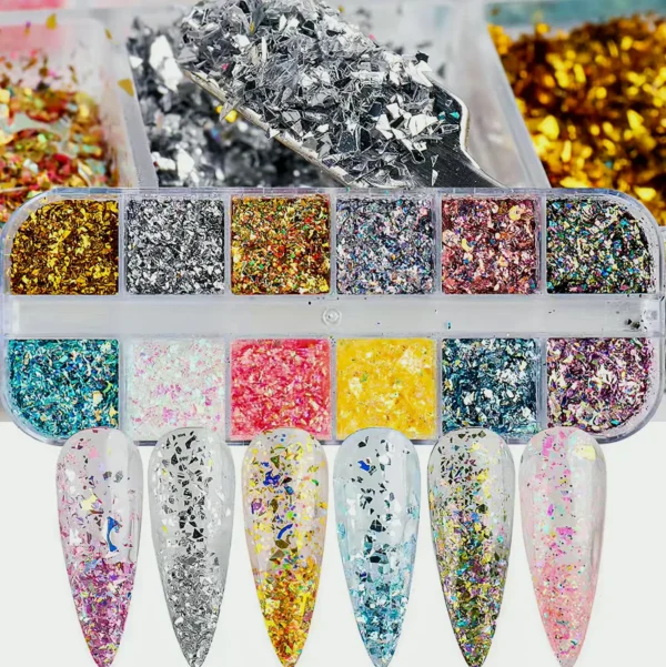 Irregular Manicure Film Fragments Sparkle