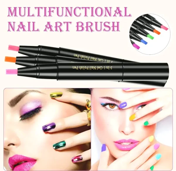 Nail Polish Pen, 20 Shades 3 in 1 Soak Off LED Manicure Polish