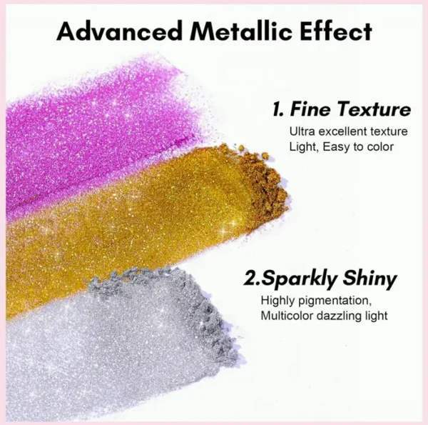 Makartt's Chrome Nail Powder Kit - Ten Colors, Metallic Effect