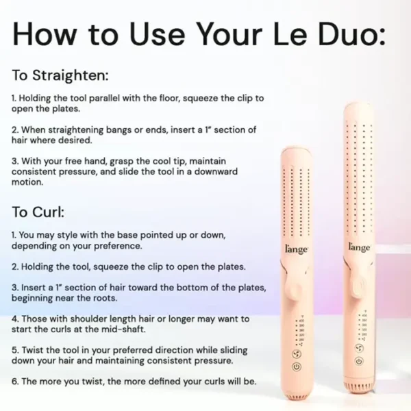 L'ANGE Hair Le Duo 360° Airflow Straightener | 2-in-1 Curling Tool & Titanium Hair Iron