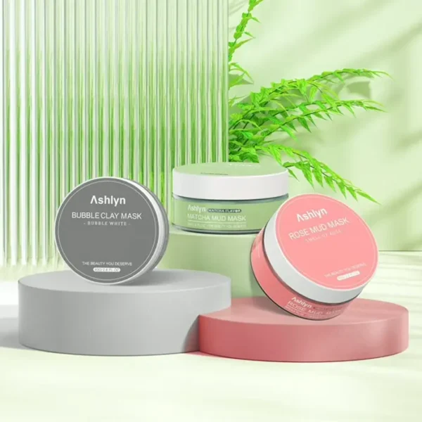 Ashlyn's 3 Piece Clay Masking Kit, Herbal Tea Rose Skin Masks Set