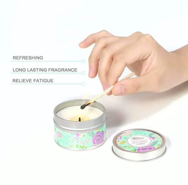 4PC Rosewater Gift Box: Hand & Foot Cream, Soap, Scented Candle - All Skin Care Needs
