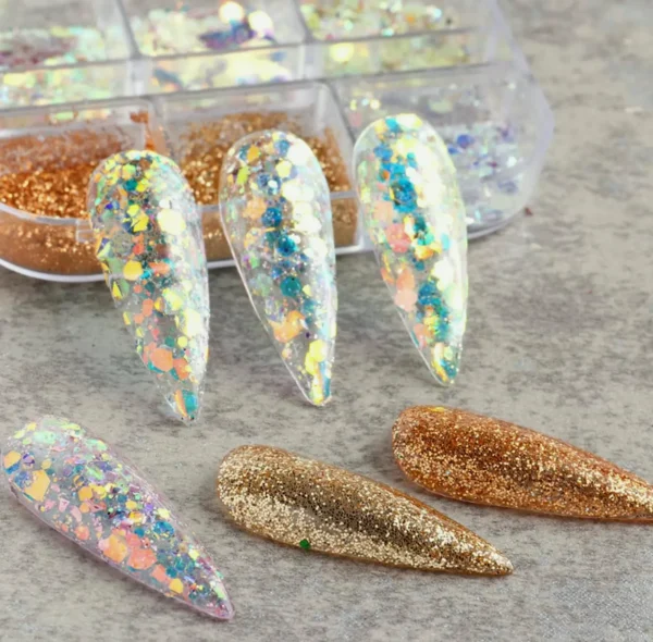 Nail Design Sparkle Flakes Dust - Holographic Nail Decor