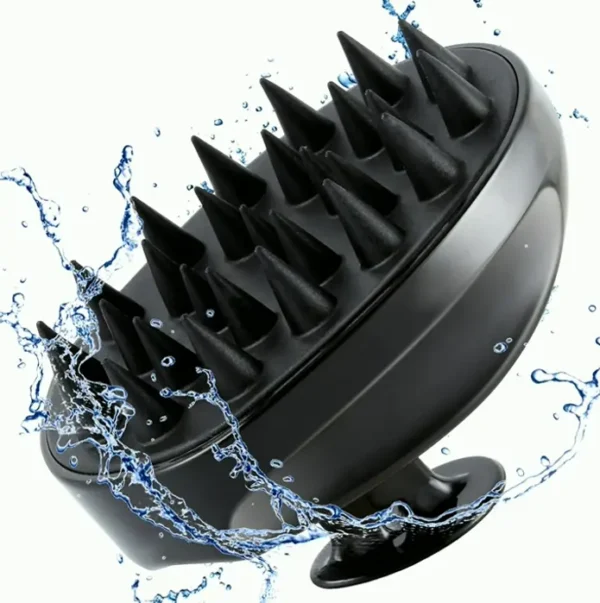 Hair Brush Scalp Scrubber Relaxer, Ideal for Stress Relief, For Everyone, Black
