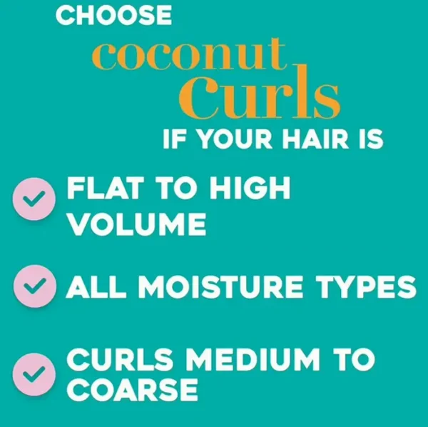 OGX Brand Locking + Coconut Curl Air Dry Cream, No Parabens Added, 6 Ounces