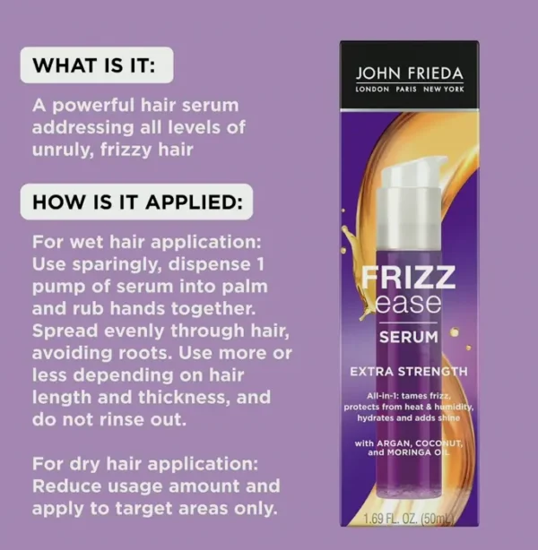 John Frieda Frizz Ease Extra Strength Hair Oil, 1.69 fl oz