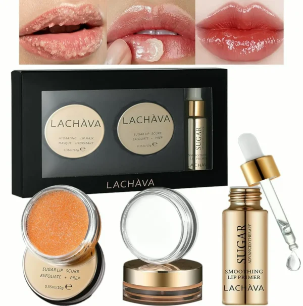 Lip Care Set including Scrub, Sleeping Mask, & Oil