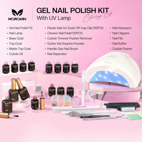 Expert Gel Polish Kit: Variety Including Light Plus Tools