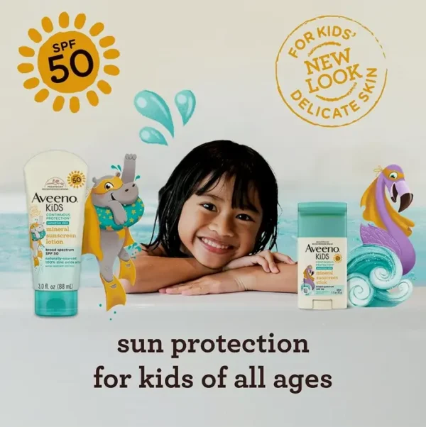 Aveeno Kids Zinc Oxide Sunscreen Stick For Sensitive Skin