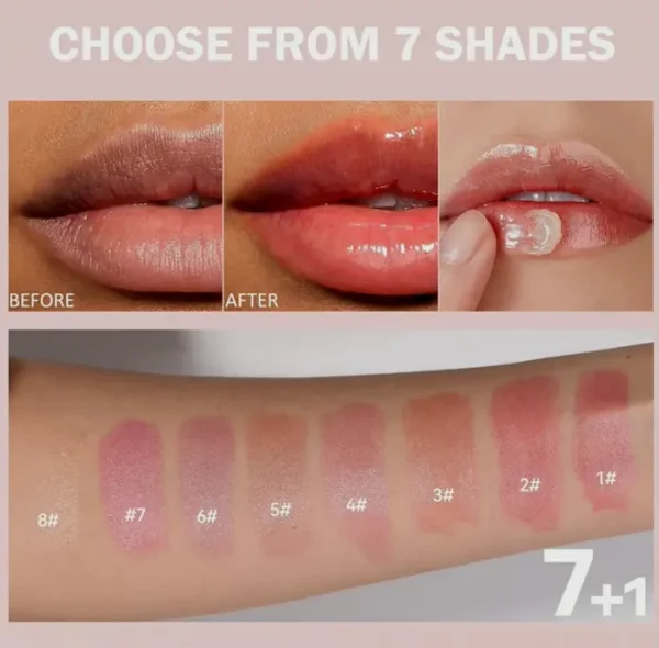 Colored Lip Balm Set - Hydrating, Shiny Finish, 8 Colors