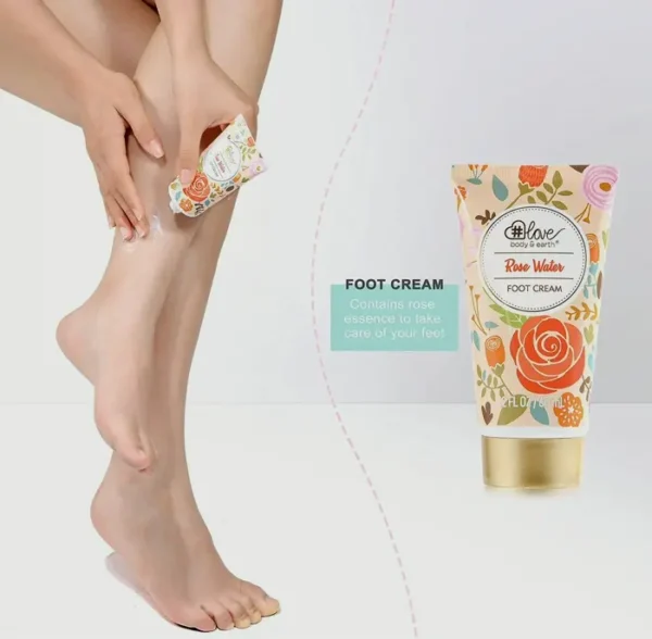 4PC Rosewater Gift Box: Hand & Foot Cream, Soap, Scented Candle - All Skin Care Needs