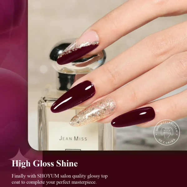 Gel Manicure Lacquer, 15ml Maroon Shade
