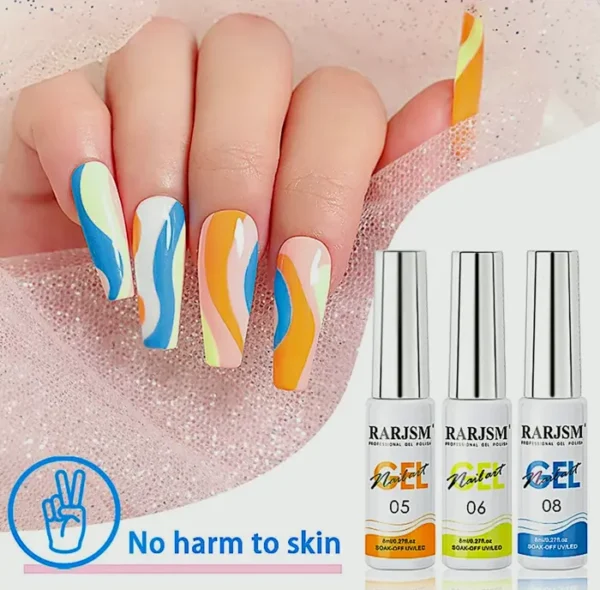 Manicure Polish Set - 12 Neon Colors Including Glitter
