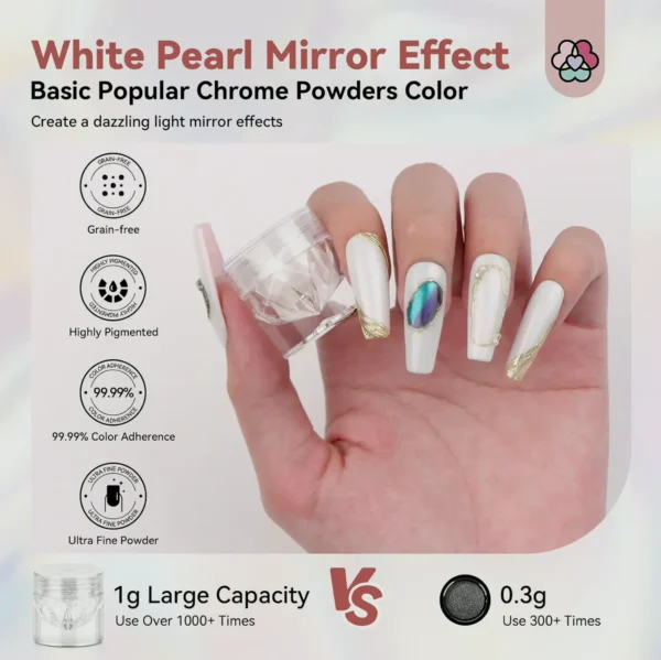 Saviland Pearl Chrome Nail Dust - 1g