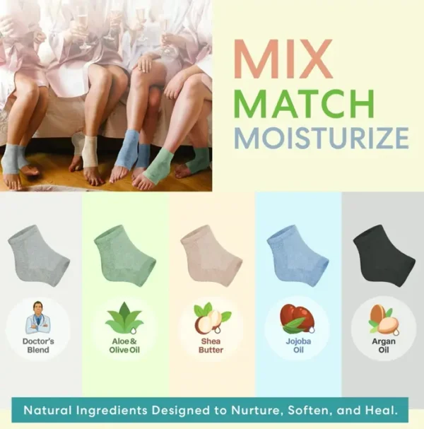 Hydrating Heel Socks for Dry Heels - 2 Pairs