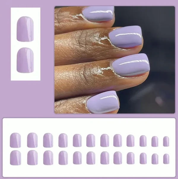 24 Pieces Lilac Stick-On Nails